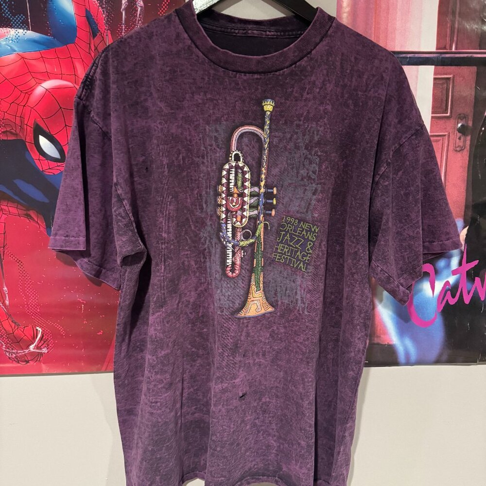 vintage 90s 1998 New Orleans Jazz Shirt (XL-2XL) Single Stitch miles davis  ante